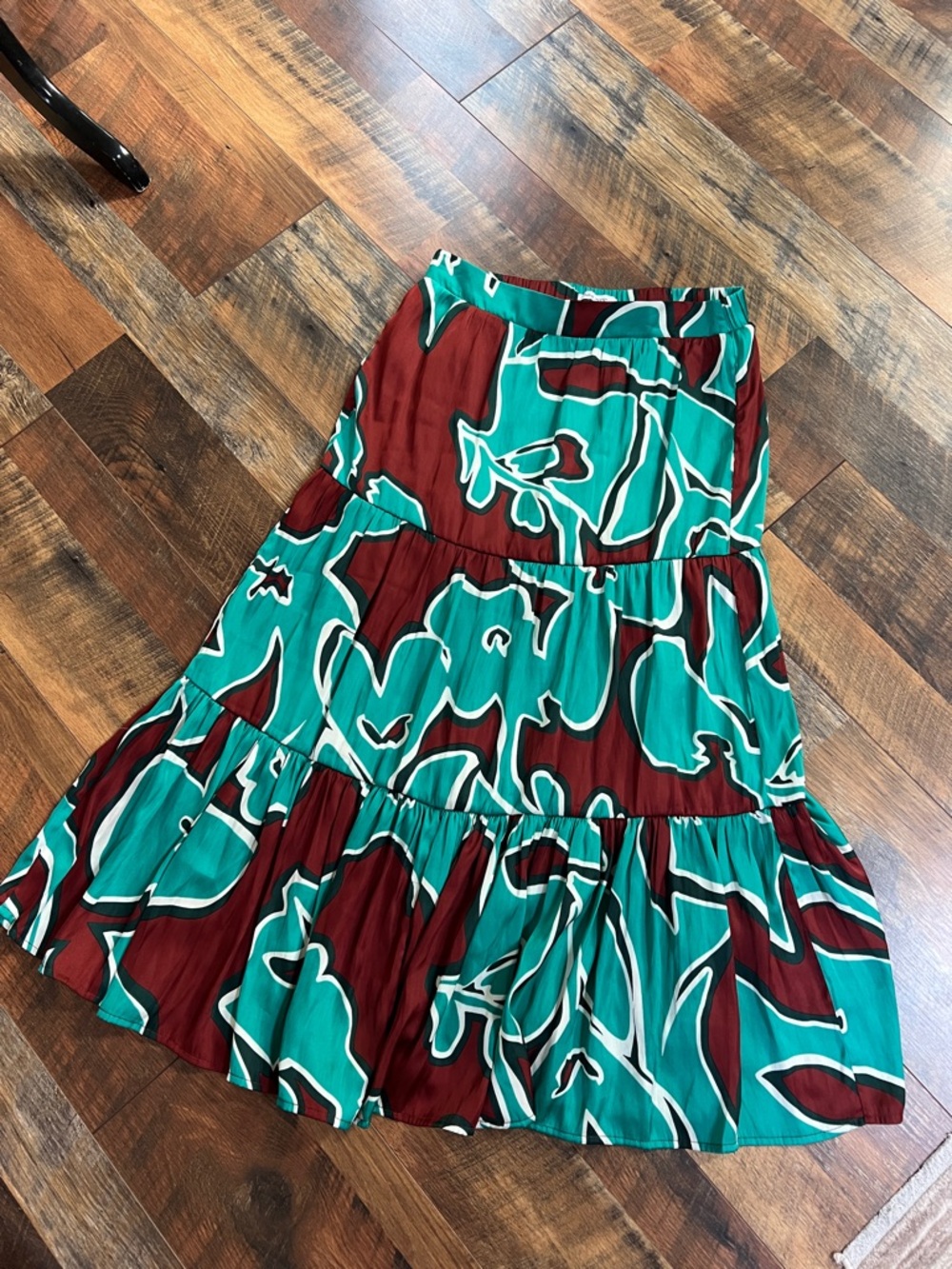 Nine West tiered midi flare skirt NWT